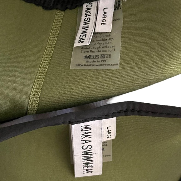 Hoaka Neoprene Bikini Set Green Modern Bottoms and Ryu Top Large - Picture 7 of 8